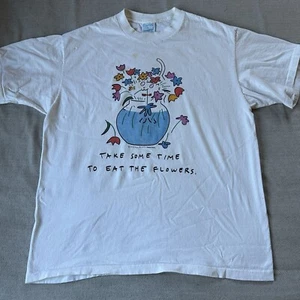 Vintage 90s Cat Lover T-Shirt Size XL Peacock Papers Boston White Single Stitch - Bild 1 von 9