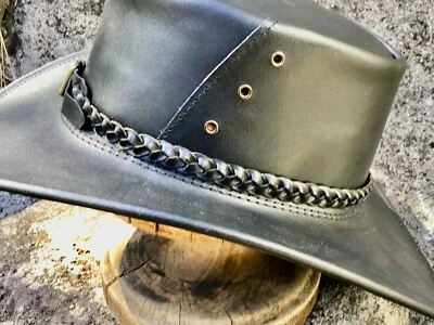 Banda de sombrero de cuero canguro para todos los sombreros hecha en Australia ajustable aspecto elegante Foto 1 de 4