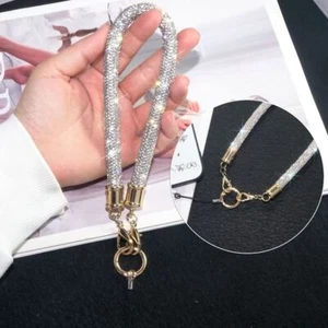 Bling Bling Rhinestone Phone Lanyard Glitter Wrist Straps Phone Accessories - Photo 1 sur 19