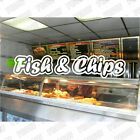 2x Fish & Chips Cafe Decal, Chip Shop, Shop Window Stickers, 550mm x 240mm