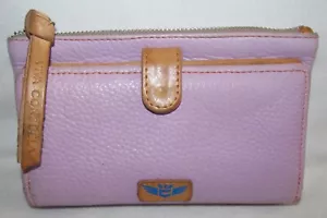Cartera Consuela Lila Delgada Cuero Guijarro Lila Grande Tamaño Completo Descatalogada - Imagen 1 de 6