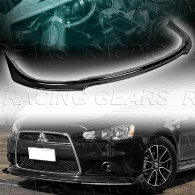 着色黑色 RA 型前置防撞器 SPOILER 唇部适合 09-15 MITS。 LANCER GT GTS — 第 1/4 张图片
