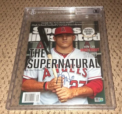 MIKE TROUT SIGNED SPORTS ILLUSTRATED BAS BECKETT MLB AUTOGRAPH AUTO SI NO LABEL - Image 1 of 4