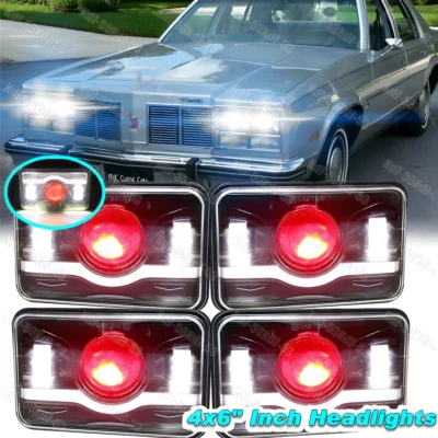Новейшие светодиодные прожекторные фары 1977-1991 O-ldsmobile Delta 88 4x6 дюймов 4 шт - Изображение 1 из 4