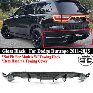 Kit difusor parachoques trasero negro brillante para Dodge Durango R/T GT 11-25 V2 aleta de tiburón - Imagen 1 de 14