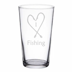 Custom pint glass for anglers Birthday Beer Lager fishing 18th 21st 30th 40th - Foto 1 di 1