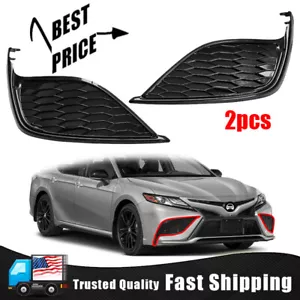 Par de cubiertas antiniebla negras brillantes para parachoques delantero para Toyota Camry SE XSE 2021 2022 - Imagen 1 de 10