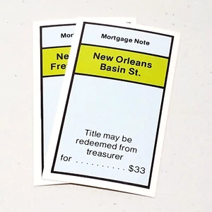 Anti-Monopoly #5906 Game Replacement Set of 2 New Orleans Mortgage Cards - Picture 1 of 2