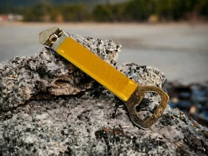 Foley Bottle & Can Opener with Bakelite Amber Handle USA Made Circa 1950's - Imagen 1 de 8