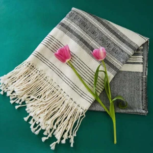 Black Stripes Wool Throw Blanket - Picture 1 of 4