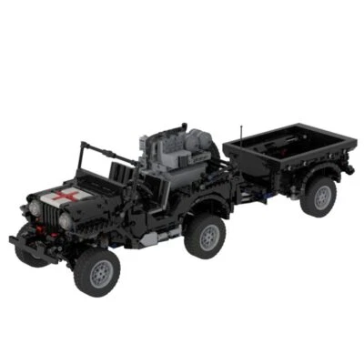 MOC-44696 Dynamic Military Off-road Vehicles Trailer 1615 Pieces Good Quality - Image 1 of 4