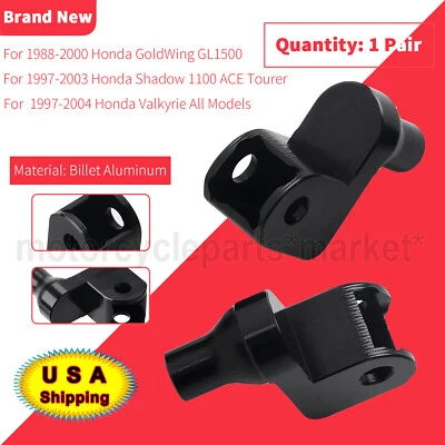 Adaptador de pernos de montaje de estriberas de aluminio negro de EE. UU. para Honda Goldwing 1500 delantero Foto 1 de 4