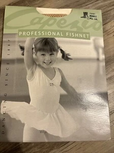 Capezio Girls Professional Fishnet Seamless Tight - 3000C Beige LXL Professional - Picture 1 of 3