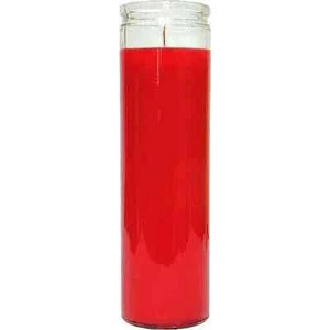 CANDLE GLASS JAR PLAIN RED VELA LISA ROJA BURNS 120 HOURS - Picture 1 of 1