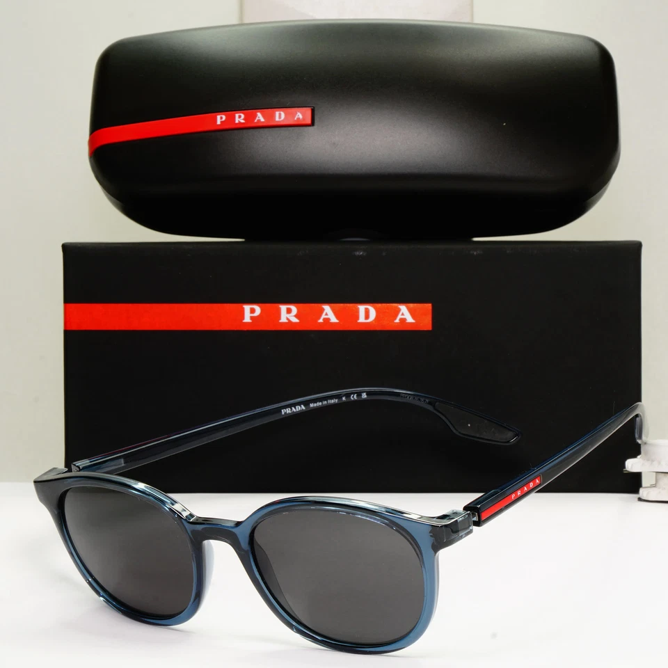 Gafas de sol Prada azul Avio transparente negro redondo PS03NV VPS 03NN CZH-1O1 51 mm Foto 1 de 4