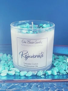 One Eleven Vela Cristal Soja Turquesa Piedras Gemas Nuevo - Imagen 1 de 6