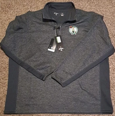 *NEW* Boston Celtics Antigua Sweater 1/4 Zip Heather Gray Size 2XL Pullover NWT - Image 1 of 4