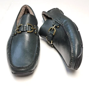 Neu Donald Pliner Leder Slipper Halbschuhe Fahrer Schuhe Herren 12 grün Lammfell - Bild 1 von 9