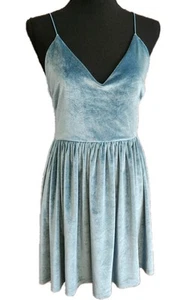 Hochzeitsgäste Kleid Samt Y2K Babydoll blau Gr. Large Ballett Kokette Festival - Bild 1 von 10