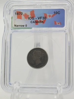 1870 CANDA TEN CENT ICG VF30 - NARROW 0 (BT1192) - Image 1 of 4