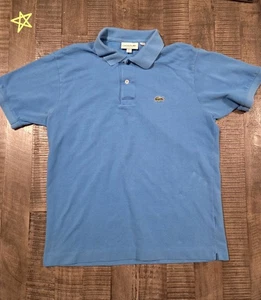 Lacoste Polo Shirt Men Size Medium Bright Blue Fits Like A Small Short Sleeve  - Picture 1 of 10