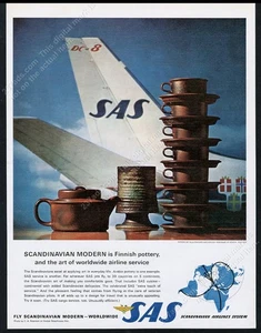 1964 Ulla Procope Arabia pottery SAS Scandinavian Airlines vtg print ad - Picture 1 of 7