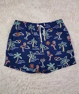 Chubbies Swim Trunks Men's Size S Lined 5.5" Inseam Navy Graphic Print Pockets E - Picture 1 of 7