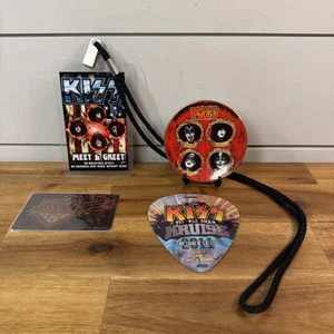 KISS MEET AND GREET BACKSTAGE PASS +LANYARD, Mini Plate, Member card & Kruze Pic - Picture 1 of 5