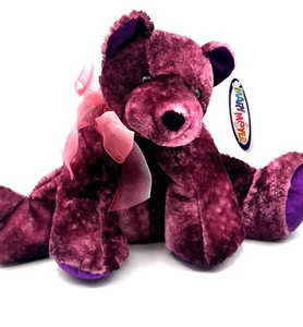 Vtg Mary Meyer Brenda Teddy Bear Plush 15" Berry Purple Chenille Velvet Weighted - Picture 1 of 8