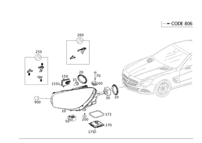 Conjunto de faros originales Mercedes-Benz - izquierda 231-906-81-00 Foto 1 de 2