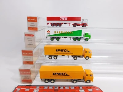 4X Wiking H0 1:87 LKW Scania: 533 + 25 520 4 Sarrasani + 546 Mint Box #CS947-0,5 - Immagine 1 di 3