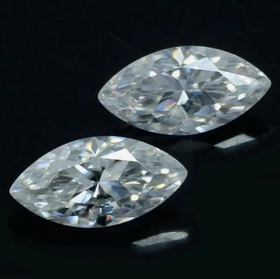 Pair Loose CVD Diamond 2.5 x 4.5 mm D Color Marquise IF Clarity Certified - Image 1 of 4