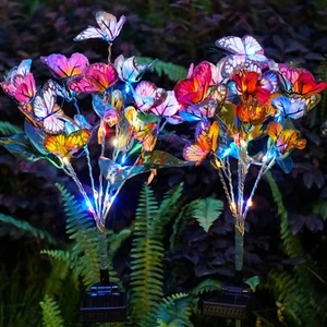 Solar Garden Fairy Lights with Butterflies Outdoor Decorative Stake Lights Au... - Picture 1 of 7