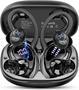 Wireless Earbuds, Bluetooth 5.4 Headphones Stereo Deep Bass with Earhooks, 50... - Picture 1 of 7