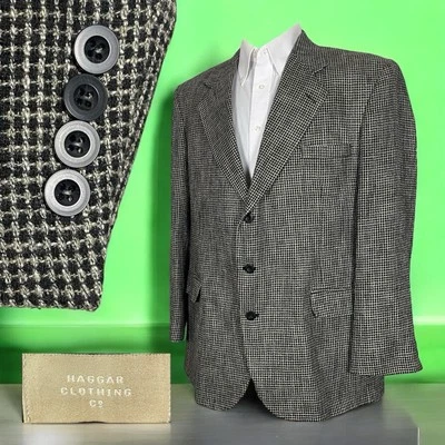 Haggar Sport Coat Mens 46R USA Fabric Multicolor Polyester Wool Three Buttons - Image 1 of 4