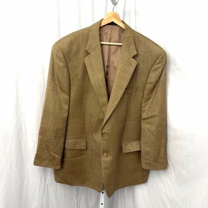 Lauren Ralph Lauren Blazer Mens 50R Silk Wool Glen Check Plaid Two Button - Picture 1 of 13