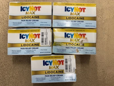 Creme para alívio da dor Icy Hot Max Strength Plus mentol 2,7 oz pacote com 5 - Imagem 1 de 4