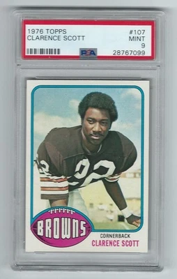 1976 Topps Clarence Scott #107 Graded Card PSA 9 Browns pop 50 & 7 higher - Image 1 of 2