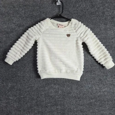 Juicy Couture свитер девочек 3T белый искусственного меха сердце логотип пуловер мягкий уютный теплый - Изображение 1 из 4