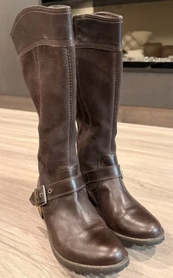 Timberland Botas Mujer 8 Altas Cremallera Cuero Marrón Earthkeepers Hebilla Informal Foto 1 de 4