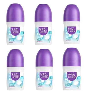 6x Soft & Gentle Cotton Touch 48h Anti-Perspirant Deodorant Roll-on 50ml Packs - Picture 1 of 3
