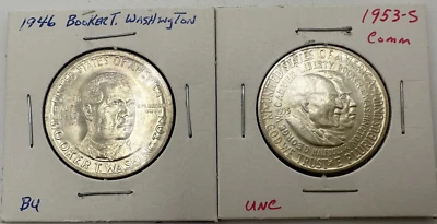 1946 Washington & 1953-S Carver / Washington Commemorative Half Dollars Lot of 2 - Image 1 of 4