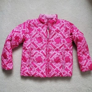 Lilly Pulitzer Girls Brannon Reversible Puff Jacket in Daiquiri Pink sz8 - Picture 1 of 16