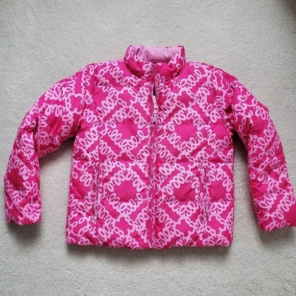 Chaqueta Puff Reversible Lilly Pulitzer Niñas Brannon en Rosa Daiquiri talla 8 Foto 1 de 4