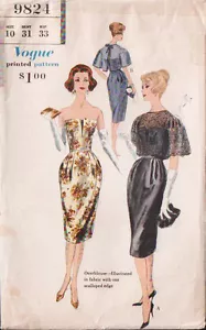 Vintage 1959 VOGUE Sewing Pattern - Slim Strapless Dress & Overblouse - Bust 31 - Picture 1 of 3