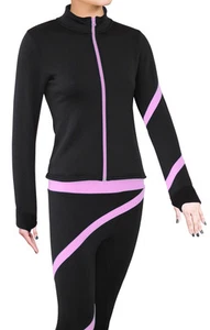 Figure Skating Polartec Fleece Spiral Jacket - Lavender Pink - Picture 1 of 5