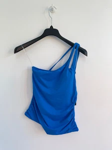 La Blanca Tankini Swim Top Blue One Shoulder Strap UK 12 π BNWT - Picture 1 of 10