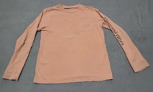 Vineyard Vines T-Shirt Youth Girl L Orange Short Sleeve Crew Neck Pocket - Picture 1 of 17