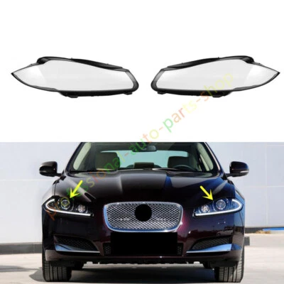 For Jaguar XF 2012-2015 Both Side Headlight Clear Lens Cover Replace + Glue - Imagem 1 de 4