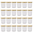 24x 250ml Glass Jam Jars with Gold Lids Chutney Preserve Honey Pickle Storage